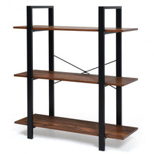 Load image into Gallery viewer, 3-Tiers Bookshelf Industrial Bookcases Metal Frame Shelf Stand