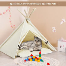 Load image into Gallery viewer, Indoor Pet Teepee Dog Puppy Cat Bed Portable Canvas Tent and House with Cushion