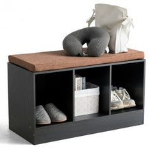 Load image into Gallery viewer, 3-Cube Storage Box Organizer Shoe Bench with Padded Cushion