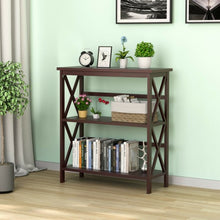 Load image into Gallery viewer, 3-Tier Bookshelf Wooden Open Storage Bookcase for Home Office-Coffee