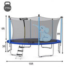 Load image into Gallery viewer, 15 FT Trampoline Combo Bounce Jump Safety Enclosure Net