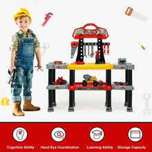 Load image into Gallery viewer, 121 Pcs Kids Pretend Workbench Construction Workshop Tool Play Set