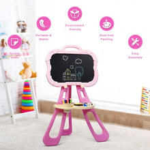 Load image into Gallery viewer, 4 in 1 Double Sided Magnetic Kids Art Easel-Pink
