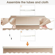 Load image into Gallery viewer, 8FT x 6.5FT Retractable Aluminum Patio Sun Awning-Beige