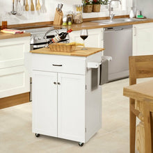 Load image into Gallery viewer, Utility Rolling Storage Cabinet Kitchen Island Cart with Spice Rack-White