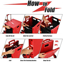 Load image into Gallery viewer, Costway Foldable Utility Cart for Travel and Shopping-Red
