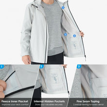 Load image into Gallery viewer, Men's Waterproof Rain Windproof Hooded Raincoat Jacket-Gray-XXL