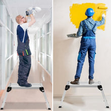 Load image into Gallery viewer, Heavy Duty Portable Bench Aluminum Folding Step Ladder