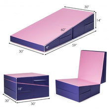 Load image into Gallery viewer, Tumbling Incline Gymnastics Exercise Folding Wedge Ramp Mat-Pink