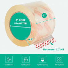 Load image into Gallery viewer, 36 Rolls 1.9" x 110 Yards Carton Clear Sealing Tape