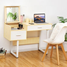 Load image into Gallery viewer, Square Mirror Makeup Dressing Table with Flip Top