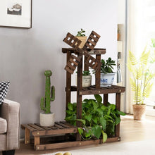 Load image into Gallery viewer, Wood Plant Stand 4 Tier Shelf Multiple Space-saving Rack