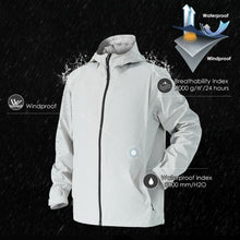 Load image into Gallery viewer, Men's Waterproof Rain Windproof Hooded Raincoat Jacket-Gray-XXXL