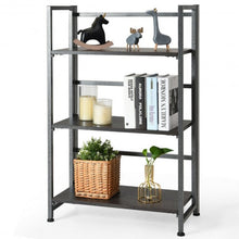Load image into Gallery viewer, 3-Tier Portable Display Folding Bookshelf Storage Shelf-Silver