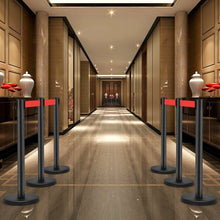 Load image into Gallery viewer, 6 pcs Black Stanchion Posts Queue Pole