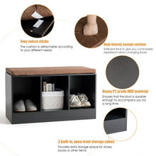 Load image into Gallery viewer, 3-Cube Storage Box Organizer Shoe Bench with Padded Cushion