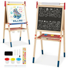 Load image into Gallery viewer, All-in-One Wooden Height Adjustable Kid's Art Easel