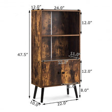 Load image into Gallery viewer, 2-Tier Retro Bookcase Bookshelf with 3 Compartment-Coffee