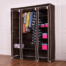 Load image into Gallery viewer, 70" Portable Closet Storage Organizer Clothes Wardrobe-Brown