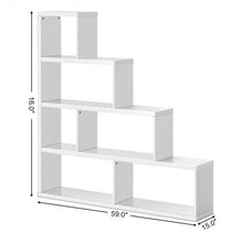 Load image into Gallery viewer, 6 Cubes Ladder Shelf Corner Bookshelf Storage Bookcase-White