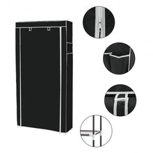 Load image into Gallery viewer, 10 Tier 27 Pair Space Saving Shoe Tower Rack with Fabric Cover-Black