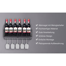 Load image into Gallery viewer, Wall Mounted Metal Wine Rack Wine Bottle Storage