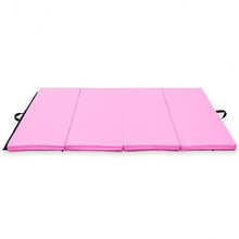 Load image into Gallery viewer, 4' x 6' x 2" PU Thick Folding Panel Exercise Gymnastics Mat-Pink