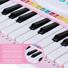 Load image into Gallery viewer, Multifunctional 37 Electric Keyboard Piano with Microphone-Pink
