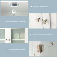 Load image into Gallery viewer, Bathroom Floor Storage Locker Kitchen Cabinet with Doors and Adjustable Shelf-White