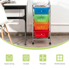 Load image into Gallery viewer, 4-Drawer Cart Storage Bin Organizer Rolling with Plastic Drawers-Transparent Multicolor