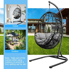 Load image into Gallery viewer, Hanging Cushioned Hammock Chair with Stand -Gray