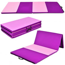 Load image into Gallery viewer, 4 Inch x 8 Inch Folding Gymnastics Panel Mat with Handles Hook-Pink