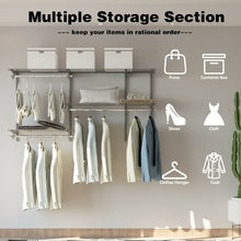 Load image into Gallery viewer, Custom Closet Organizer Kit 3 to 5 ft Wall-Mounted Closet System with Hang Rod
