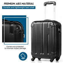 Load image into Gallery viewer, 18" ABS Lightweight Hardshell Luggage Suitcase with 4-Wheel-Black