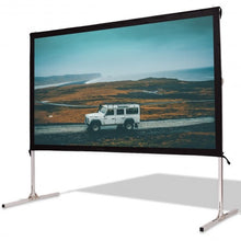 Load image into Gallery viewer, 100" Standing Portable Fast Folding Projector Screen w/ Carry Bag