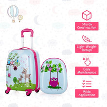 Load image into Gallery viewer, 2 pcs 12" 16" Blue ABS Kids Suitcase Backpack Luggage Set
