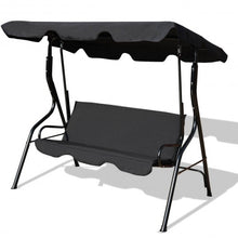 Load image into Gallery viewer, 3 Seats Patio Canopy Swing-Black