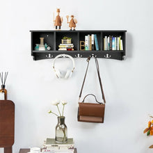 Load image into Gallery viewer, Hanging Entryway Shelf Coat Rack Wall Mounted Storage Cabinets-Black