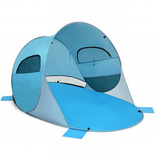 Load image into Gallery viewer, Pop Up Beach Tent Anti-UV UPF 50+ Portable Sun Shelter for 3-4 Person-Blue