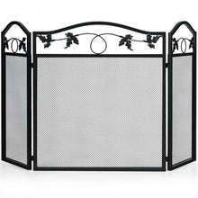 Load image into Gallery viewer, 3 Panel Foldable Steel Fireplace Screen Spark Guard Fence