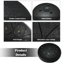 Load image into Gallery viewer, Steel Tongue Handpan Drum 13 Notes 12�-Black