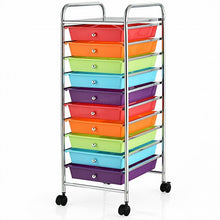Load image into Gallery viewer, 10 Drawer Rolling Storage Cart Organizer-Multicolor