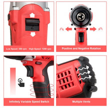 Load image into Gallery viewer, 18V Cordless Drill Driver Impact Tool Kit with LED Light