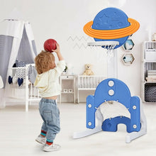 Load image into Gallery viewer, 3 in 1 Kids Basketball Hoop Set with Balls-Blue