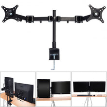 Load image into Gallery viewer, Dual Monitor Arm Desk Table Mount Stand for 2 LCD Fully Swivel Clamp up to 27”