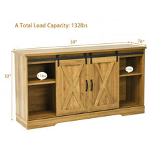 Load image into Gallery viewer, 59" TV Stand with Adjustable Shelf and Sliding Barn Door Cabinet-Golden