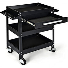 Load image into Gallery viewer, Rolling Tool Cart Mechanic Cabinet Storage ToolBox Organizer with Drawer-Black