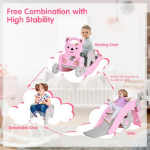 Load image into Gallery viewer, 4-in-1 Toddler Slide and Rocking Horse Playset with Basketball Hoop-Pink