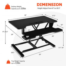 Load image into Gallery viewer, Height Adjustable Standing Desk Converter with Removable Keyboard Tray-Black