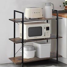 Load image into Gallery viewer, 3-Tier Bookshelf Industrial Bookcase Display Shelf Storage Rack-Brown